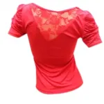 T-shirt avec motif nœud et dentelle au dos