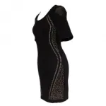 Robe sertie de strass avec manches 3/4