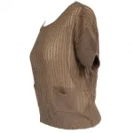 Pull troué avec manches courtes et deux poches