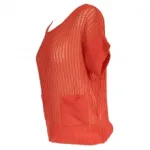 Pull troué avec manches courtes et deux poches