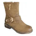 Bottines femme avec bride bouclées et double zip