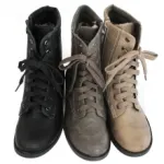 Bottines femme à lacets et zip côté