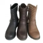 Bottines avec montant surpiqué