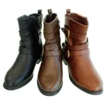 Bottines avec brides bouclées et zip côté pour femme