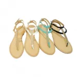 Sandales double bride parées de strass