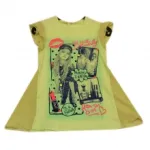 T-shirt évasé avec motif photo et manches volantes
