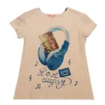 T-shirt avec motif casque à strass