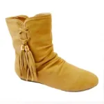 Bottines ornées de pompons sur le côté