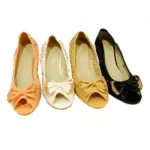 Ballerines compensées avec motif perforé et nœud devant