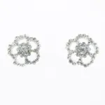 Boucles d’oreilles fleurs strass