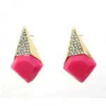 Boucles d’oreilles quadrilatères ornées de strass et pierres
