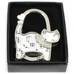 Coffret cadeau contenant un porte-sac motif chat strass
