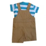 Ensemble salopette courte et t-shirt à rayures pour bébé garçon