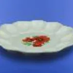 Plateau "Pâques" blanc avec décalcomanie, 22 cm