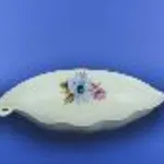 Saladier "Pétoncle" petit blanc avec décalcomanie, 15,5 cm