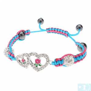 Grossiste, fournisseur et fabricant  CB39/bracelet avec petit coeur en crystaux et macrame