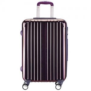 Valise Taille Cabine rigide 57cm violet ultra leger ABS+PC 4 roues PARTY PRINCE