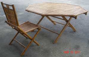 Set table + 8 chaises Bambou