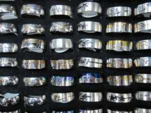 LOT 100 BAGUES ACIER INOXYDABLES BGA61