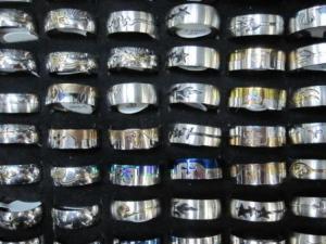 LOT 100 BAGUES ACIER INOXYDABLES BGA61