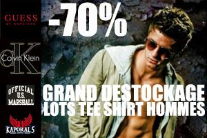 -70 % SUR TOUS LES LOTS DE T-SHIRT DE MARQUE