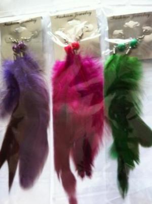 LOT 24 PAIRES BOUCLES D OREILLES PLUMES BOP12