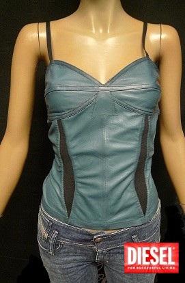 Vêtements en cuir de marque DIESEL femme, les tops CECOV en destockage.