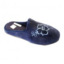 Chaussons fourrés ornés de fleurs brodées