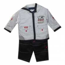 Ensemble deux pièces motif bateau pour bébé garçon