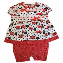Ensemble robe imprimée et bloomer pour bébé fille
