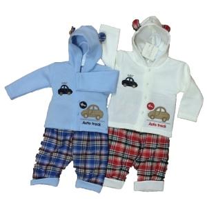 Ensemble Auto track à carreaux 2 pièces pour bébé