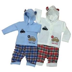 Ensemble Auto track à carreaux 2 pièces pour bébé