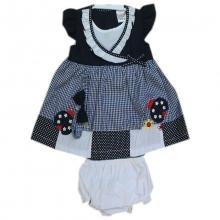 Ensemble trois pièces à carreaux et pois pour bébé fille