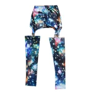 Leggins galaxies sexy avec jarretelles