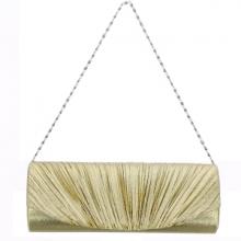 Sac de soirée avec rabat plissé et bandoulière en chaîne