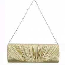 Sac de soirée avec rabat plissé et bandoulière en chaîne