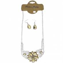 Parure bijou en chaîne décorée de strass