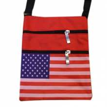 Sac bandoulière vertical multipoche avec motif drapeau américain