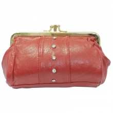 Porte-monnaie vintage clouté avec bordure et fermoir doré