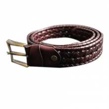 Ceinture tressée en cuir avec boucle ardillon