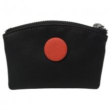 Porte-monnaie en cuir avec bouton décoratif