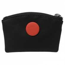 Porte-monnaie en cuir avec bouton décoratif