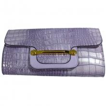 Pochette enveloppe en crocodile