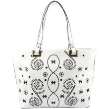 Sac à main avec volutes brodées et longues sangles