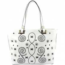 Sac à main avec volutes brodées et longues sangles