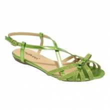 Sandales femmes plates décorées de nœud avec brides fines pailletées et brillantes