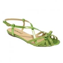 Sandales femmes plates décorées de nœud avec brides fines pailletées et brillantes