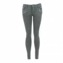 Jeans skinny gris foncé avec poches zippées