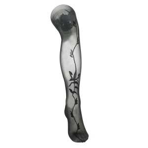 Collants voiles avec motif fleuri devant