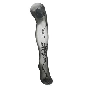 Collants voiles avec motif fleuri devant